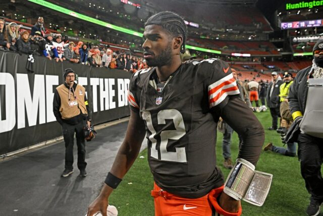 Shedeur Sanders #12 of the Cleveland Browns.