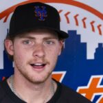 O prospecto externo do Mets, Carson Benge, conversou com a mídia na temporada passada.