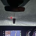 Motorista é visto dirigindo em condições perigosas de neve