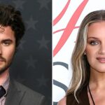 Chase Stokes e Kelsea Ballerini no tapete vermelho.