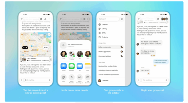 ChatGPT lança chats em grupo piloto no Japão, Nova Zelândia, Coreia do Sul e Taiwan
