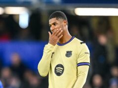 Como Marcus Rashford e Alejandro Garnacho se saíram na reunião da Liga dos Campeões Uma imagem do construtor de escalação GRV Media com o time do Manchester United