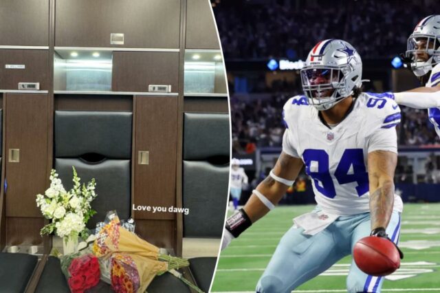 Companheiros de equipe dos Cowboys homenageiam Marshawn Kneeland com flores Companheiros de equipe dos Cowboys homenageiam Marshawn Kneeland com flores no armário: 'Amo você, cara'