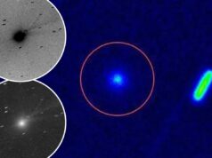 ‘Conjunto de jatos’ ao redor do 3I/ATLAS poderia ser usado ‘para navegação de uma espaçonave’ – conforme o segundo objeto interestelar é avistado no céu Imagem de um novo objeto C/2025 V1 sem cauda cometária visível. A direção do sol é em direção ao canto superior direito.