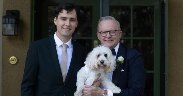 Convidado especial rouba a cena quando Anthony Albanese se casa com Jodie Haydon
