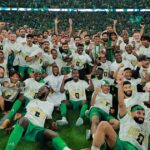 Foto externa do estádio Lusail.