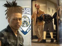 Creep que supostamente estuprou uma menina de 12 anos nas escadas de Nova York, covardemente evita as câmeras após a prisão Creep que supostamente estuprou uma menina de 12 anos nas escadas de Nova York, covardemente evita as câmeras após a prisão