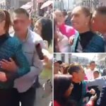 Creep toca e tenta beijar a presidente mexicana Claudia Sheinbaum enquanto ela fala com cidadãos nas ruas da Cidade do México