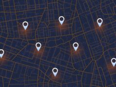 Dados de localização de telefones de altos funcionários da UE à venda, segundo relatório Multiple destinations. Gps tracking map. Track navigation pins on street maps, navigate mapping technology and locate position pin. Futuristic travel gps map or location navigator. Route distance data, path turns. destination tag, Vector