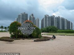Dentro da ‘estranha’ cidade fantasma de £ 80 bilhões construída para 700.000 pessoas – mas apenas uma fração se mudou Forest City foi desenvolvida pela empresa chinesa Country Garden, seu projeto Belt and Road Initiative, iniciado em 2016