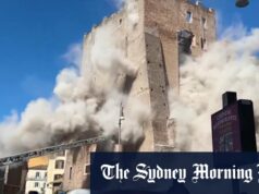 Desabamento dramático de edifício perto do Fórum Romano Desabamento dramático de edifício perto do Fórum Romano