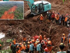 Deslizamentos de terra em Java Central, na Indonésia, matam pelo menos 18 pessoas e dezenas de desaparecidos Membros de resgate indonésios procuram vítimas no local de um deslizamento de terra em Cilacap, província de Java Central, Indonésia, em 15 de novembro de 2025.