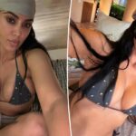Despreocupada Kim Kardashian compartilha fotos de biquíni após ser reprovada no exame da ordem