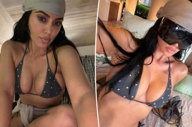 Despreocupada Kim Kardashian compartilha fotos de biquíni após ser reprovada no exame da ordem
