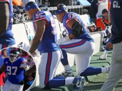 Dexter Lawrence deixa claras suas intenções para os Giants após outro jogo sem impacto conforme o prazo de negociação se aproxima Roy Robertson-Harris #95 e Dexter Lawrence II #97 do New York Giants no banco durante o segundo quarto.