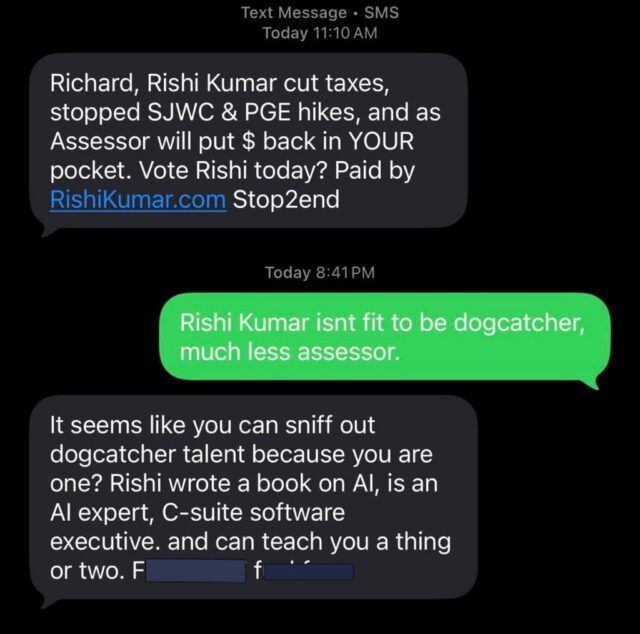 Eles disseram: Mensagens de texto na corrida de assessor do Eles disseram: Mensagens de texto na corrida de assessor do condado
