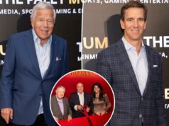 Eli Manning e Robert Kraft celebram o 50º aniversário do Museu Paley Eli Manning e Robert Kraft celebram o 50º aniversário do Museu Paley