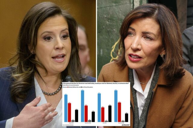 Elise Stefanik ganha terreno sobre o governador Hochul no confronto direto em 2026 – à medida que mais independentes se inclinam para o vermelho: pesquisa
