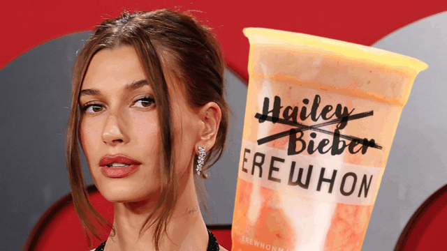 hailey bieber erewhon smoothie principal getty
