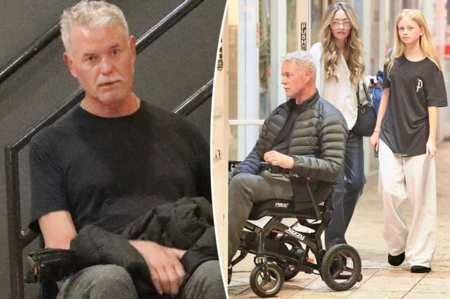 Eric Dane foi flagrado em um raro passeio em família com a esposa Rebecca Gayheart em meio à batalha de ELA
