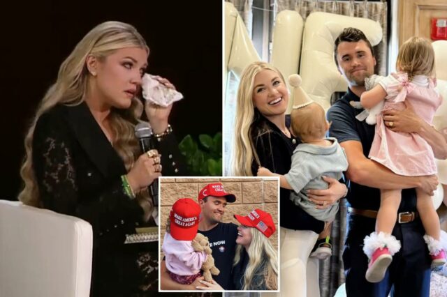 Erika Kirk revela que rezou para estar grávida quando seu marido, Charlie, foi assassinado
