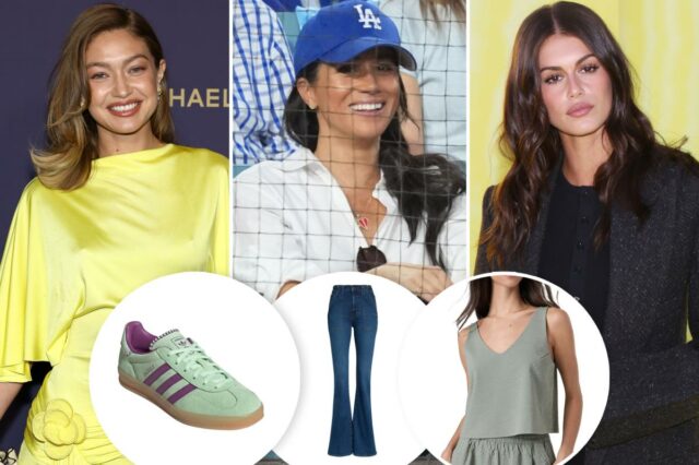 Sapatos Adidas Gazelle em verde menta com listras roxas.