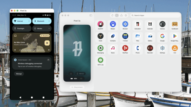 A janela do AirSync mostrando notificações do Android em um dispositivo Mac.