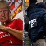 Colete policial com "GELO DA POLÍCIA" rotulado nas costas, usado por um oficial em um ambiente interno