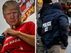 Este apoiador do MAGA está se tornando viral por sua postagem denunciando os ataques “antiamericanos” do ICE em sua cidade, e as reações são brutais Colete policial com "GELO DA POLÍCIA" rotulado nas costas, usado por um oficial em um ambiente interno