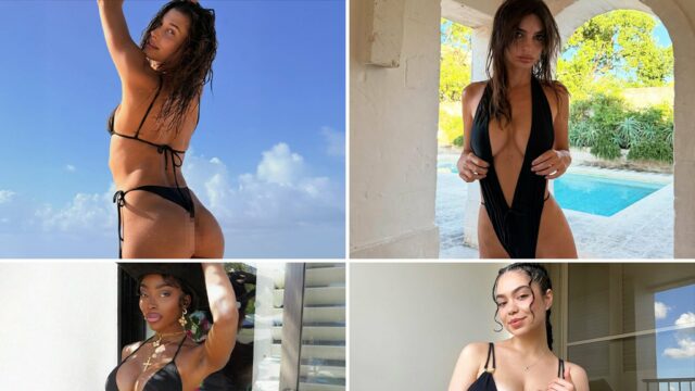 Estrelas em biquínis pretos