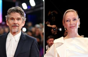 Ethan Hawke ‘jurou’ a seus filhos que nunca discutiriam publicamente o divórcio de Uma Thurman Ethan Hawke posa com a filha Maya no Festival de Cinema de Estocolmo