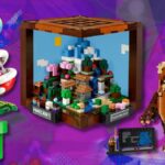 lego star wars grogu com carrinho flutuante contra um fundo branco