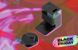 Eu testo aspiradores para ganhar a vida e encontrei as 6 melhores ofertas do Roomba Black Friday (mais 3 para evitar) este ano Robô aspirador Roomba 105 Combo ao lado do esfregão e do smartphone