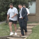 O ex-jogador dos Dragons, Trent Merrin, foi preso em sua casa esta manhã.