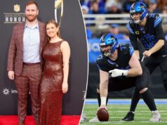 Fãs de Frank Ragnow inundam o Instagram da esposa após a reviravolta na aposentadoria do Lions Center logotipo de fantasia azarão