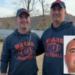 Travis Turner e seu filho Bailey, treinadores da Union High School, na Virgínia.