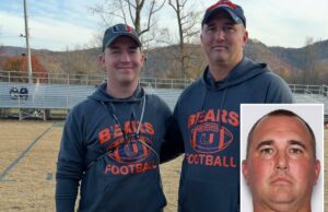 Filho do fugitivo técnico de futebol da Virgínia, Travis Turner, compartilha mensagem emocionante após a vitória do time do pai Travis Turner e seu filho Bailey, treinadores da Union High School, na Virgínia.