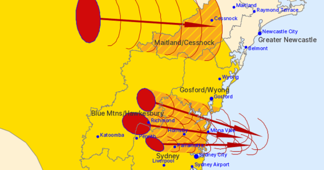 Essas tempestades estão se movendo em direção ao leste.