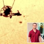 Fotógrafo captura silhueta de paraquedista contra o sol em imagem impressionante