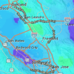 Gráfico: Totais de precipitação desta semana para cidades da Bay Area