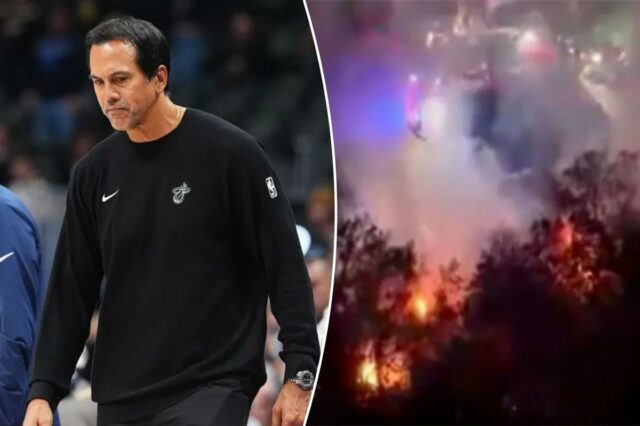 Grande incêndio ocorre na casa do técnico do Heat, Erik O técnico do Miami Heat, Erik Spoelstra, na frente, vai ao vestiário após derrota para o Denver Nuggets na Ball Arena na quarta-feira, 5 de novembro de 2025, em Denver.