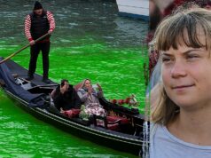 Greta Thunberg multada e banida de Veneza depois que a Rebelião da Extinção tingiu o Grande Canal de verde Greta Thunberg multada e banida de Veneza depois que a Rebelião da Extinção tingiu o Grande Canal de verde