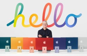 Gurman: ‘Poucos sinais internos’ apontam para a saída de Tim Cook do cargo de CEO no início do próximo ano M1 iMac Tim Cook