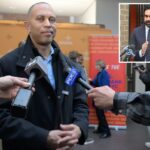 Hakeem Jeffries insiste que não discutiu o desafiante primário de esquerda com o prefeito eleito do DSA, Zohan Mamdani