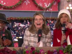 Hoda Kotb dá sinal não tão secreto para Jenna Bush Hager no desfile de Ação de Graças Hoda sinalizando para Jenna na Parada do Dia de Ação de Graças da Macy's de 2024.