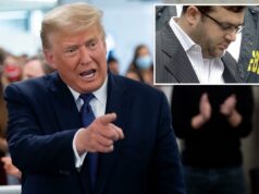 Homem de Nova Jersey perdoado por Trump preso pela terceira condenação por fraude Um homem de óculos e terno risca de giz é preso por um agente do FBI.