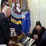 Homem desmaia ao lado da mesa de Trump na Casa Branca