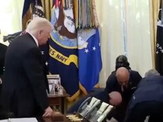 Homem desmaia ao lado da mesa de Trump na Casa Branca Homem desmaia ao lado da mesa de Trump na Casa Branca