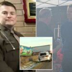 Hugh Jackman presta homenagem no memorial ao cabo do xerife de Indiana morto em um terrível acidente na estrada