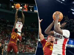 Ian Jackson e Joson Sanon têm um jogo para esquecer na derrota do St. Ian Jackson pretende tentar um arremesso durante a derrota do St. John para o estado de Iowa em 24 de novembro.